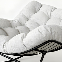 Fauteuil à bascule contemporain en fer résistant aux intempéries avec protection UV pour usage extérieur