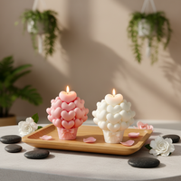 N-057 Bougie carrée d'aromathérapie pour la Saint-Valentin et les mariages, en cire de soja, faite à la main, bougies parfumées modernes pour les fêtes et la décoration de la maison