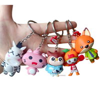 Porte-clés en silicone personnalisé 3D, figurine de dessin animé, design gratuit, poupée en silicone, porte-clés bébé, porte-clés animal - Vente chaude