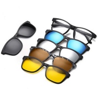 Nouveauté Lunettes optiques TR PC unisexes polarisées vision nocturne 5-en-1 Lunettes de soleil à clip magnétique protection UV
