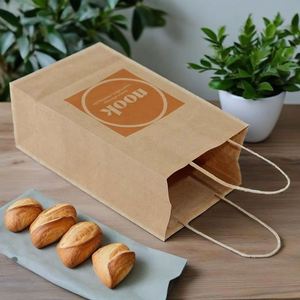 Bolsas de Papel Kraft Marrón Ecológicas al por Mayor para Regalos, Empaque de Flores, Bolsas de Compras Personalizadas con Nombre de Marca, Bolsa de Papel para Polvo - Product Image 4