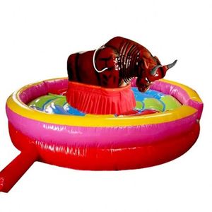 Arène de rodéo gonflable en métal robuste de qualité commerciale, à monnayeur, pour un jeu de taureau mécanique palpitant et sécurisé - Product Image 2
