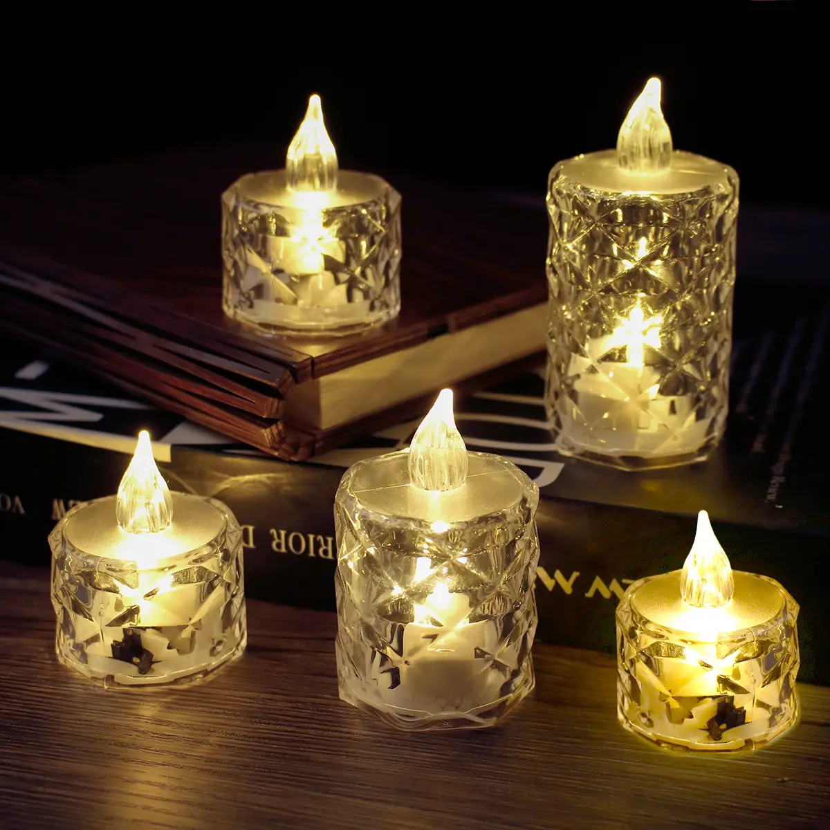 Ấm trắng LED trà nến ánh sáng pin điện nến đèn cho đám cưới kỳ nghỉ giáng sinh Halloween Quà Tặng