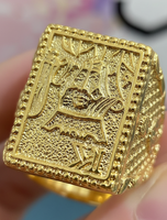 Bague carrée géométrique rétro en laiton plaqué or 24K/18K Z H Luxury, unisexe, style hip-hop, bijoux de fiançailles pour tous les jours