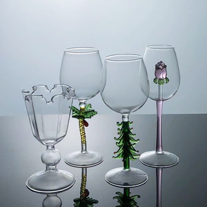 Diseño de árbol de coco de vidrio de borosilicato alto creativo europeo <span class=keywords><strong>vino</strong></span> tinto de San Valentín romántico alto moderno para copa de champán - Product Image 4