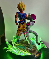 Estatua GK de Dragon Ball Z, Goku vs Frieza, Coleccionable de Anime para Fans, Resina con Luces LED, Escala 1/6, Pieza Perfecta para Exhibición