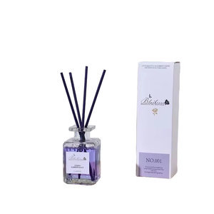 Eco-Friendly Sustainable Glass Bedroom Air Freshener-Square <strong>Reed</strong> <strong>Diffuser</strong> 50ml Alcohol-Free Lemon Scent Safe <strong>for</strong> Families 7-15 - Product Image 1