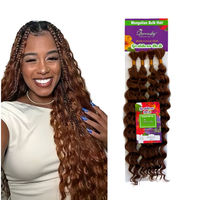 4X30 #   Extensions de cheveux en fibres souples bouclées pour tresses au crochet, style bohème, vague océanique profonde, 20 pouces, à trame unique