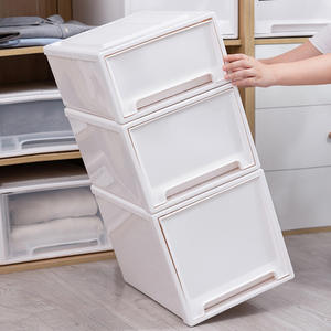 Tiroir de rangement de bureau en plastique PP transparent carré moderne pliable <span class=keywords><strong>armoire</strong></span> à vêtements de ménage type aluminium boîtes de rangement bacs - Product Image 4