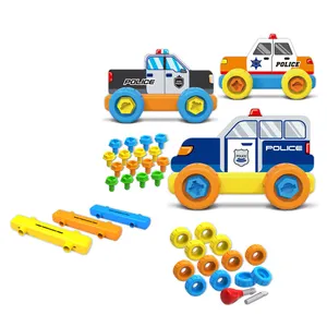 3IN1 खुफिया खिलौने इकट्ठा कार इमारत ब्लॉकों खिलौने DIY पुलिस कार खिलौना बच्चों के लिए