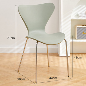 Nordic <b>Plastic</b> <b>Dining</b> <b>Chairs</b> Modern Minimalist Durable Cushioned Restaurant Furniture Commercial Use - Product Image 5