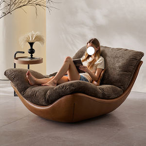 आधुनिक नरम मखमली लाउंज कुर्सी को आराम देने के लिए आधुनिक नरम मखमली लाउंज कुर्सी नई डिजाइनर अवकाश एकल सोफे कुर्सी - Product Image 2