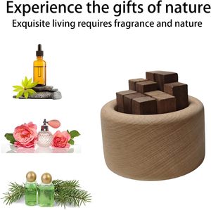 <span class=keywords><strong>Diffuseur</strong></span> d'<span class=keywords><strong>huile</strong></span> <span class=keywords><strong>essentielle</strong></span> de hêtre naturel-outil d'aromathérapie de grain de bois de voiture portable, assainisseur d'<span class=keywords><strong>air</strong></span> de roseau circulaire domestique - Product Image 5