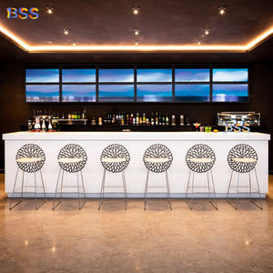 Diseño de Barra Comercial Personalizada para Restaurante de Lujo, Barra de Servicio de Alta Calidad en Piedra Acrílica para Cafetería Deportiva y Billar - Product Image 3