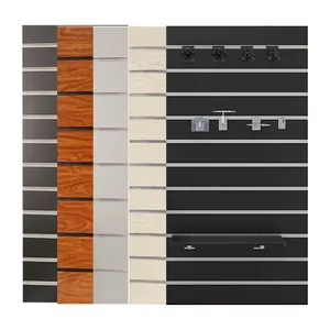 MDF Slat Wall Retail Store Display Supermarket Slot Board Gondola Steel Shelf PVC Slatwall panel