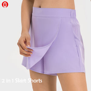 定制女性二合一裙子短裤轻便运动高尔夫跑步Skorts排汗瑜伽锻炼网球裙 - Product Image 3
