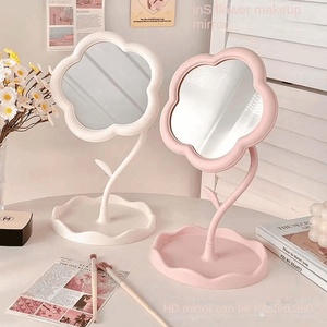 Sáng Tạo Hoa Nhựa Máy Tính Để Bàn Trang Điểm Gương Xoay Lưu Trữ Di Động Thiết Kế Kích Thước Nhỏ Ký Túc Xá Sử Dụng Bảng Mỹ Phẩm Gương - Product Image 5