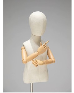 Soporte de tienda de ropa para niños a la moda, Base de Metal, brazo de madera ajustable, parte superior del cuerpo, ropa ficticia para niños, maniquí Unisex - Product Image 3