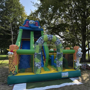 Tobogán Inflable Comercial Tipo Jungla, Pulapula para Niños, Castillo Inflable con Soplador - Product Image 5