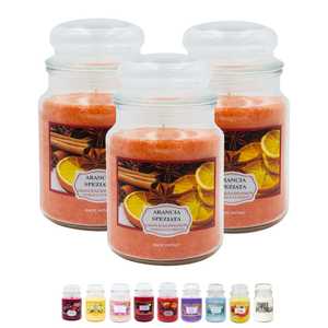 Scented Glass Jar <b>Candles</b> 510g Spiced Orange Scent 3 <b>Large</b> Jars Made In Italy - Product Image 1
