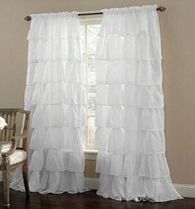 Rideau noir à tiges en <span class=keywords><strong>voile</strong></span> transparent, tissu à volants pour mariage - Product Image 2