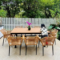 Ensemble de table et de chaises de jardin en alliage d'aluminium, résistant à l'eau et aux rayons UV, pour cour et villa