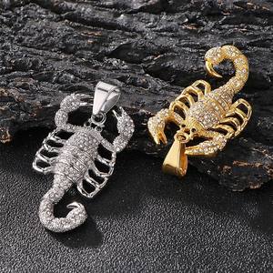 Mode Collier Hip Hop Hiphop Incrusté Diamant Animal <span class=keywords><strong>Scorpion</strong></span> <span class=keywords><strong>Roi</strong></span> En Acier Inoxydable Hommes Pendentif En Acier Inoxydable Pendentif - Product Image 6