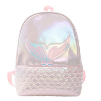 Schillernder Schulrucksack für Teenager und Kinder, Stylischer PU-Leder Laser-Glitzer Meerjungfrau-Rucksack für Mädchen, Wasserdicht, BSCI-Zertifiziert, mit Pailletten und Individuellem Logo