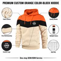 Pull-over tendance pour hommes Sweats à capuche avec bloc de couleurs Logo personnalisé Sweat-shirt à capuche sport décontracté avec poche Fabricant