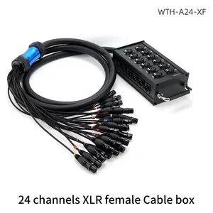 Çok kanallı 24 kanal XLR DMX 3pin erkek kadın ses kablosu sahne kutusu gökkuşağı yılan kablo mavi PVC OFC mikrofon kablosu