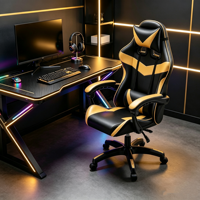Chaise de jeu en cuir PU, chaise de course à dossier haut, chaise d'ordinateur ergonomique pivotante, réglable en hauteur, avec repose-pieds