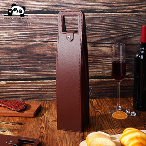 Leren wijn cadeauzakken Herbruikbare leren wijn draagtas voor één fles Champagne Bier beschermer cadeauzakken - Product Image 6