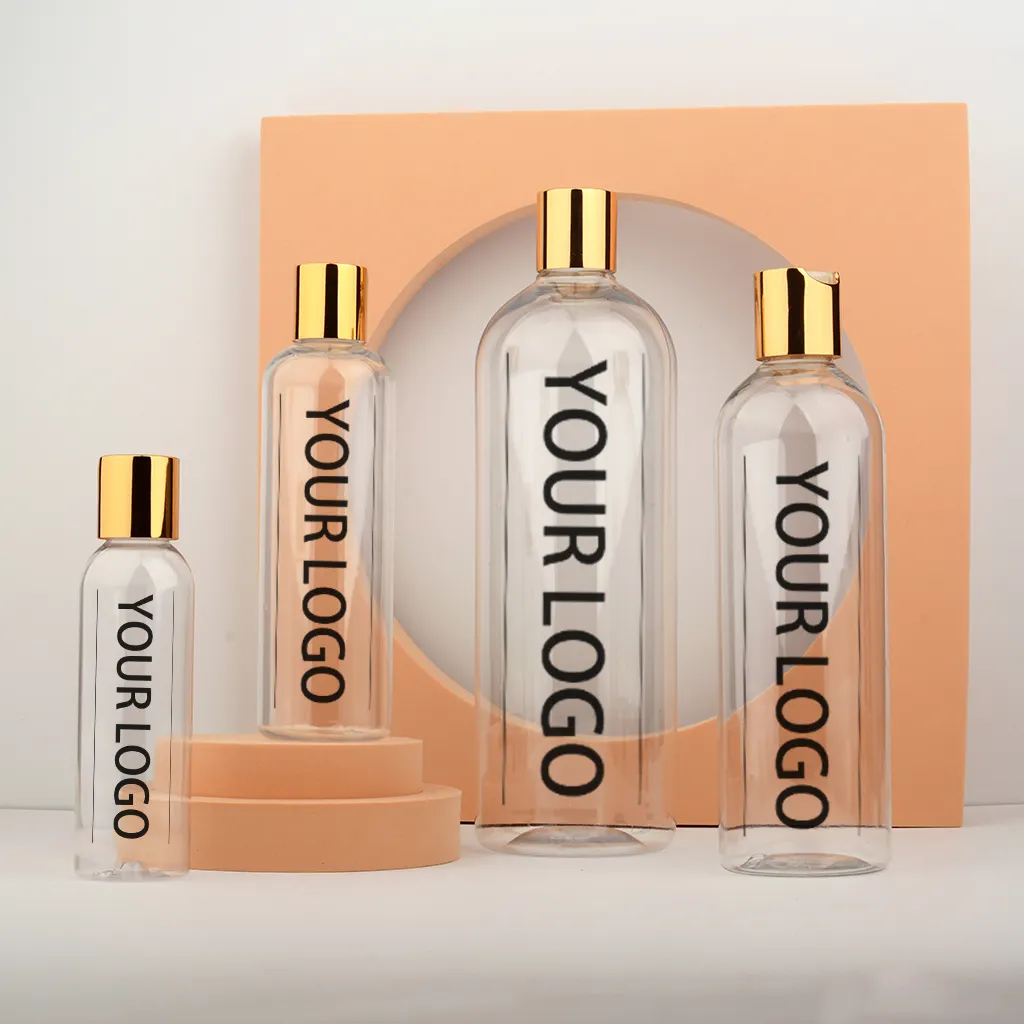 Récipients de gel douche compressibles transparents de 16 oz pour shampooing bouteilles vides en plastique revitalisant pour cheveux avec bouchons à disque noir