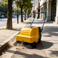 Mini balayeuse autoportée à batterie pour le nettoyage des routes en asphalte, du béton, des trottoirs, des propriétés et des parcs