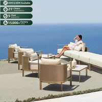 Ensemble de canapés modulaires en acier inoxydable au design nordique - Mobilier d'extérieur imperméable pour villas, patios, cours et hôtels