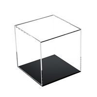 Boîtes en acrylique transparent pour affichage d'objets de collection boîte de rangement de comptoir amovible Cube organisateur support vitrine de Protection anti-poussière