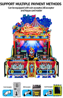 LEON SHOOTING CARNIVAL Machine de jeu de tir multijoueur à monnayeur, console d'arcade métallique 2-4 joueurs, lumières clignotantes, anglais