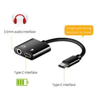 2-in-1 Typ-C 3,5mm Adapterkabel mit USB-C-Hub für schnelles Laden und Audio-Kopfhörerbuchse für Mobiltelefone, brandneu