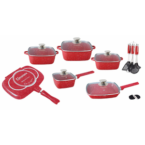 Ensemble d'<span class=keywords><strong>ustensiles</strong></span> <span class=keywords><strong>de</strong></span> cuisine, livraison gratuite, 21 pièces, revêtement marbre, granit, antiadhésif en aluminium, casseroles, offre spéciale - Product Image 2