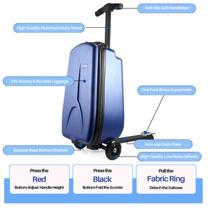A-bst High Quality Aluminum 120 Degree Rotation Kids Scooter Luggage <strong>Suitcase</strong> 3wheels <strong>Foldable</strong> Durable Scooter <strong>Suitcase</strong> for Kids - Product Image 3