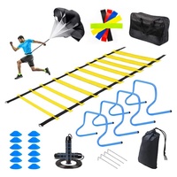 Vente chaude Football Réglable Échelle Haies Courir Parachute Disque Football Cônes Vitesse Agilité Kit D'entraînement Ensemble
