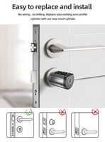 Serrure cylindrique intelligente scandinave extérieure étanche IP66 TTLock Tuya avec empreinte digitale, code, carte NFC et téléphone électronique