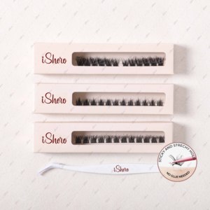 Pestañas Postizas Pre-cortadas Estilo <span class=keywords><strong>Manga</strong></span> Anime, PBT Coreano, Autoadhesivas, Pre-encoladas, en Racimos, Una Línea, Paquete Personalizado - Product Image 1