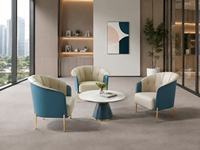 Fauteuil d'appoint de bureau capitonné élégant, mobilier de salon professionnel adapté à la réception de bureau et aux salons de thé