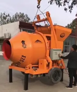 JZC350 grande bétonnière de construction Seau de mélange de mortier de ciment de chantier portable type tambour de basculement