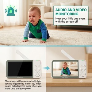 Meilleur moniteur pour bébé |   Caméra de surveillance pour bébé avec batterie 5000 mAh, moniteur bébé, système fiable de surveillance à domicile - Product Image 3