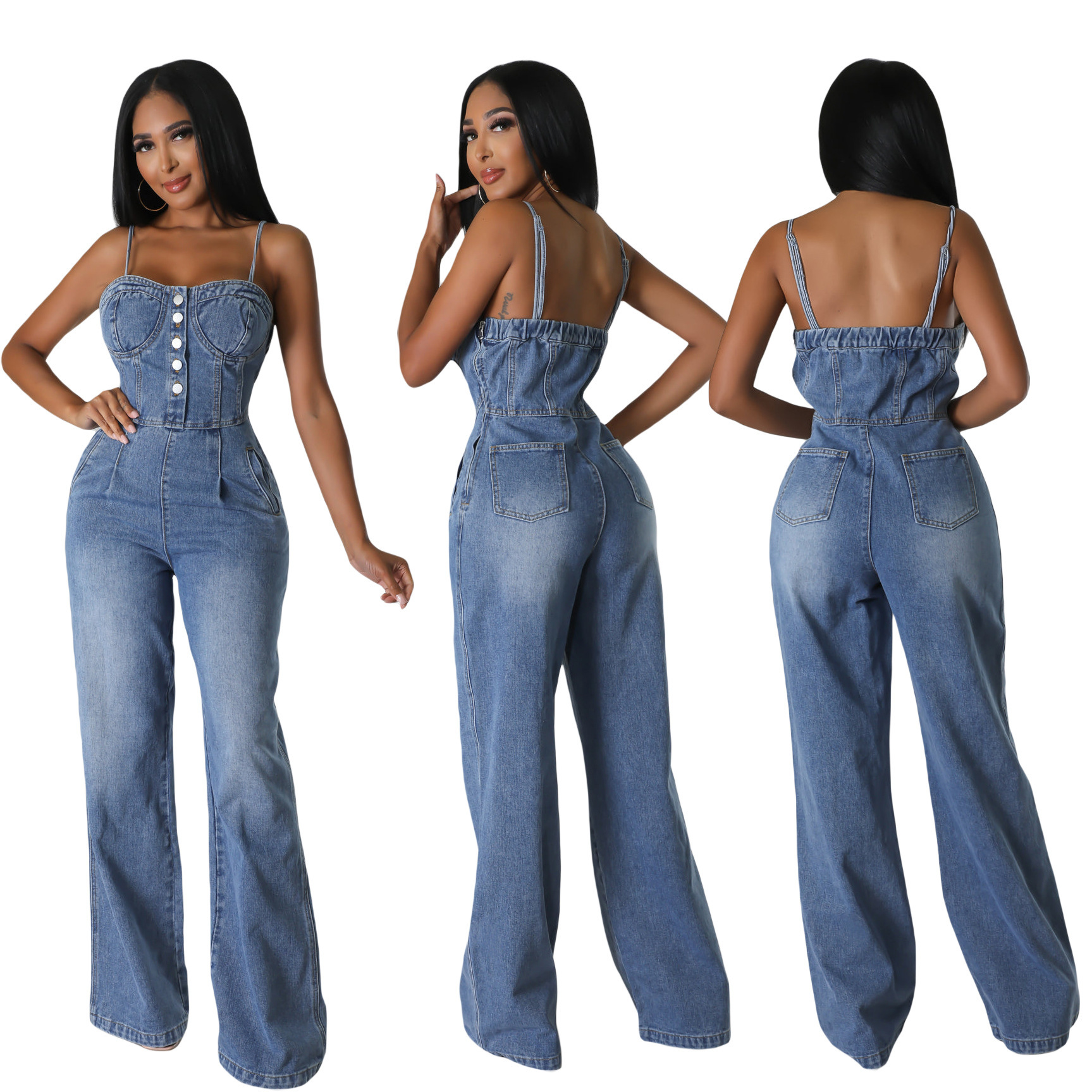 Urban Classics Ladies HOT Overall Summer Jumpsuit - Stretch Jersey Romper, 95% Cotton 5% Elastane - View #6