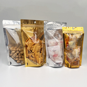 Túi bao bì <span class=keywords><strong>Ziplock</strong></span> màu đứng lên túi nhôm lá vàng rõ ràng túi kim loại - Product Image 2