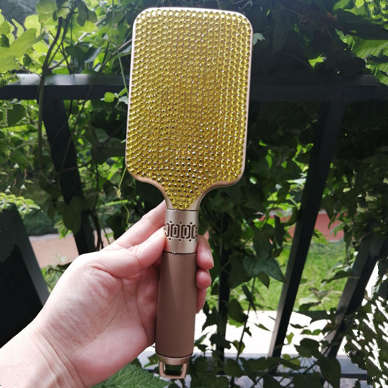 Роскошная женская кисть для волос ручной работы с кристаллами и логотипом на заказ