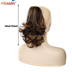 AliLeader-Extensions synthétiques résistantes à la chaleur, 12 pouces, queue de cheval ondulée avec pince - Product Image 3